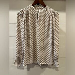 LOFT Patterned Long Sleeve Blouse- size Small